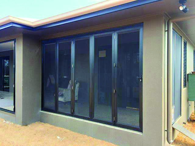 ScreenGuard 4-panel bi-fold screen doors open