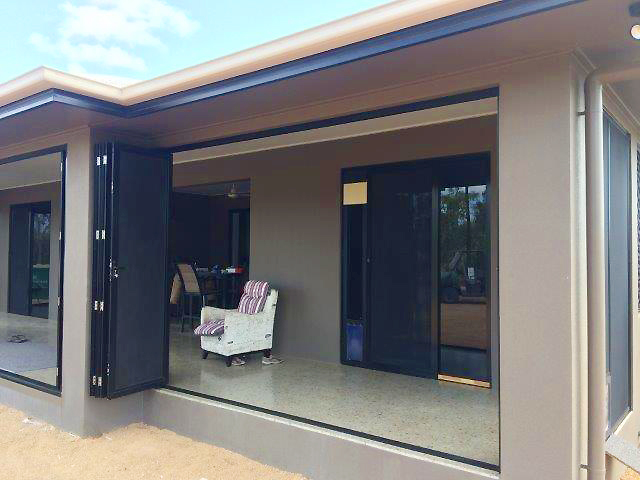 ScreenGuard 5-panel bi-fold screen doors for entertaining area