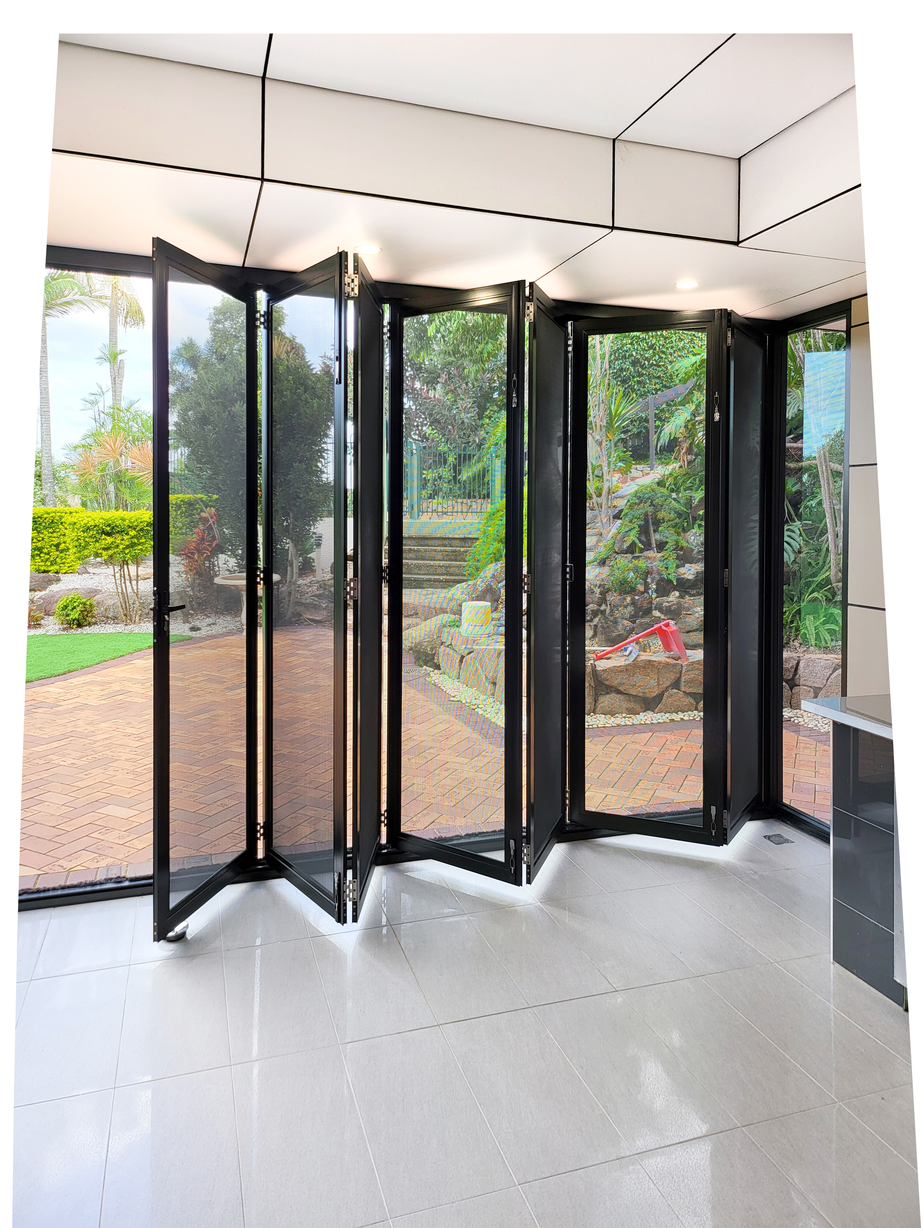 ScreenGuard Screen-Fold bifold security door for outdoor entertaining