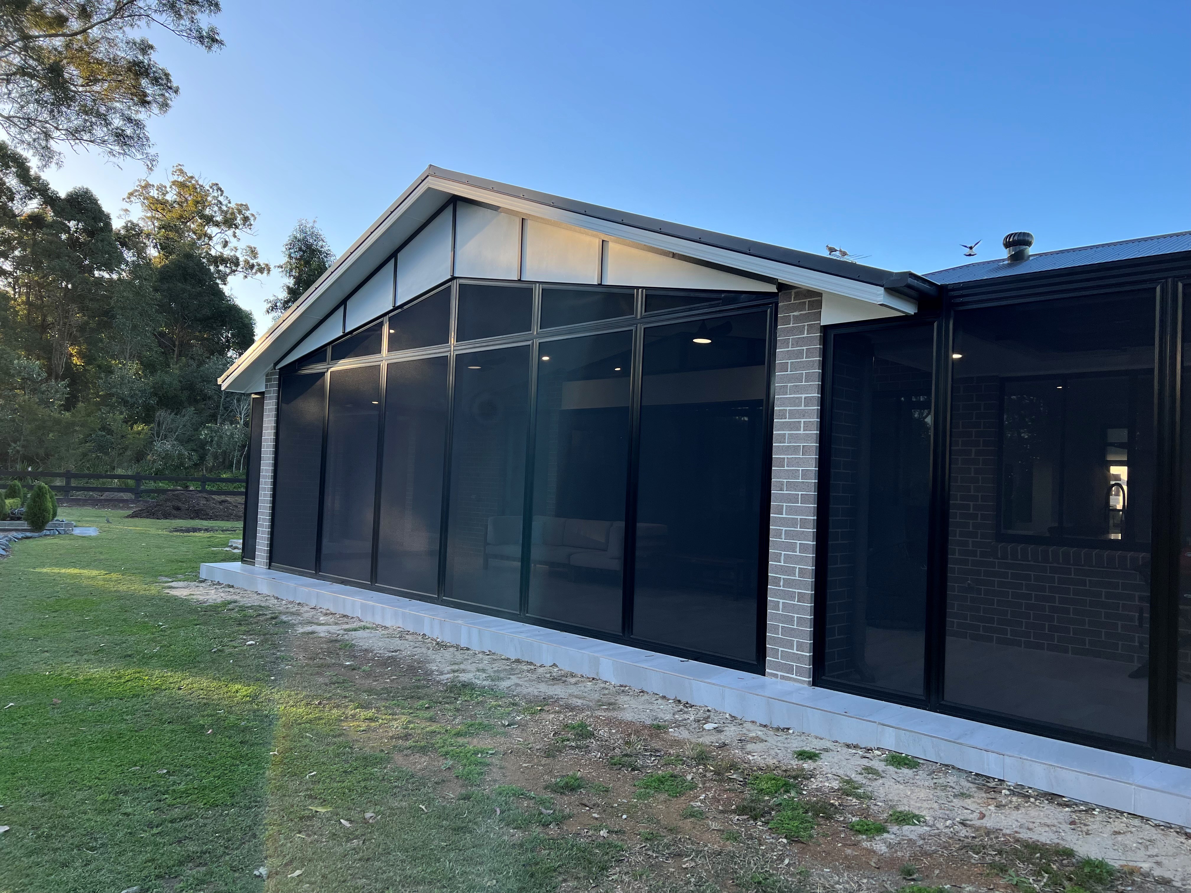 ScreenGuard patio enclosure — corner view